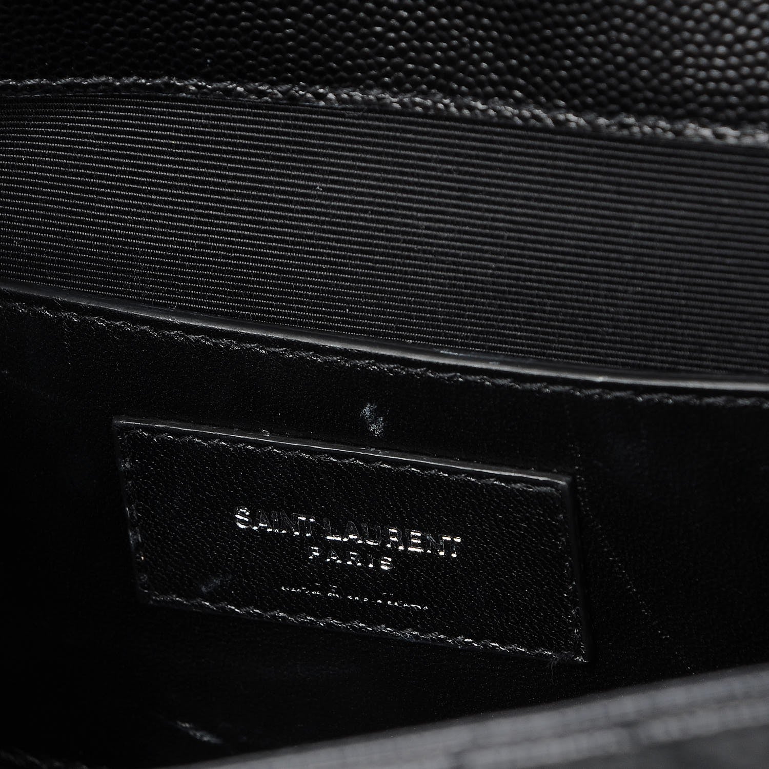 Saint Laurent Grain De Poudre Textured Mixed Matelasse Triquilt Medium Monogram Satchel Black 8 of 8