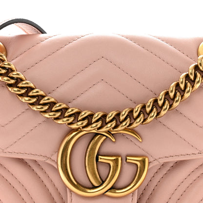 Gucci Calfskin Matelasse Mini GG Marmont Shoulder Bag Perfect Pink 9 of 14