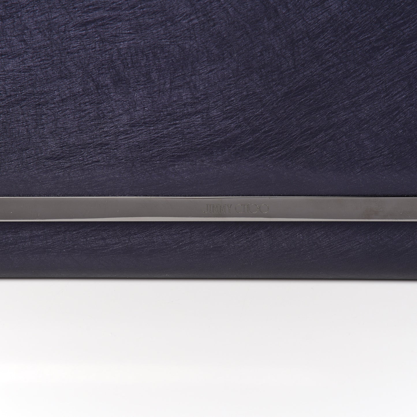 Metallic Spazzolato Etched Maia Clutch Navy