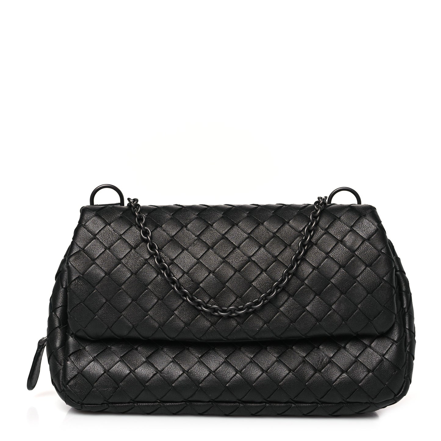 Nappa Intrecciato Small Messenger Bag Light Grey
