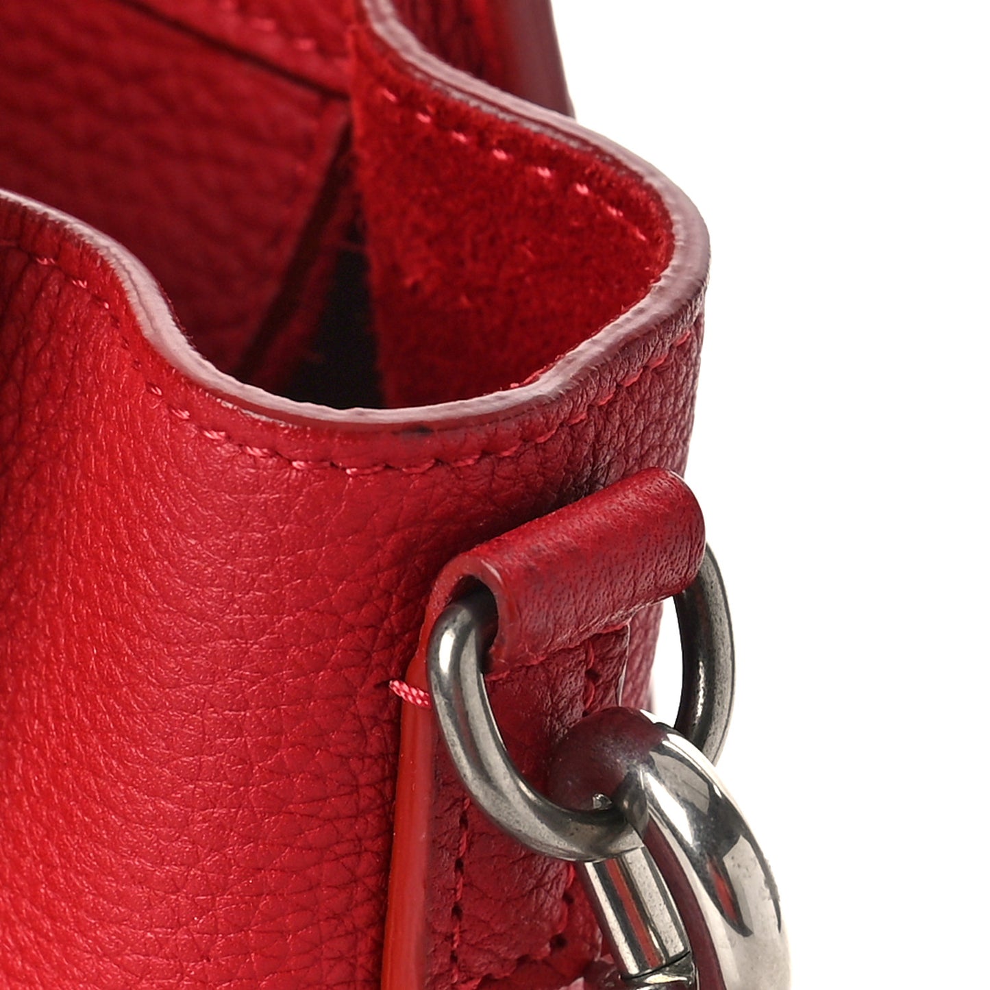 Drummed Calfskin Nano Luggage Red