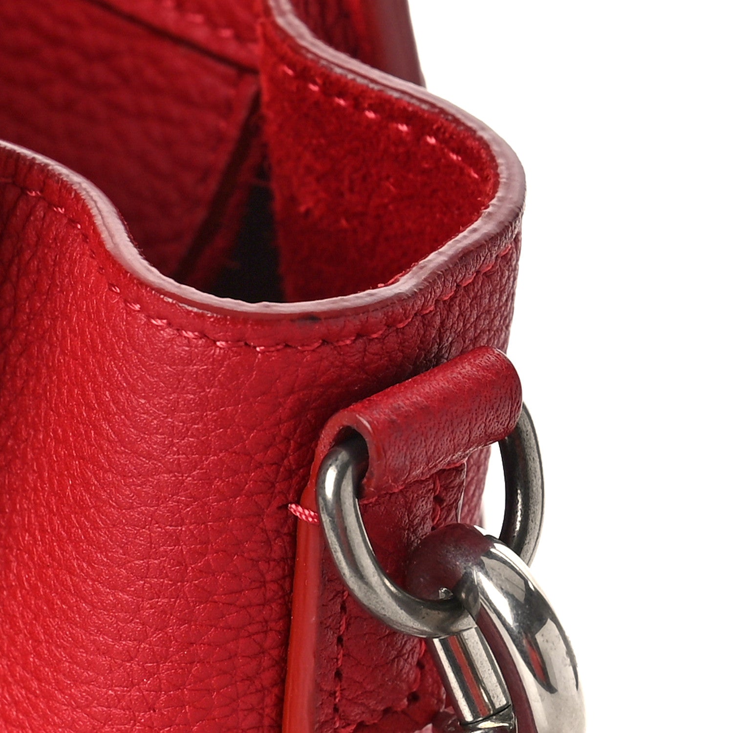 Celine Drummed Calfskin Nano Luggage Red 9 of 9