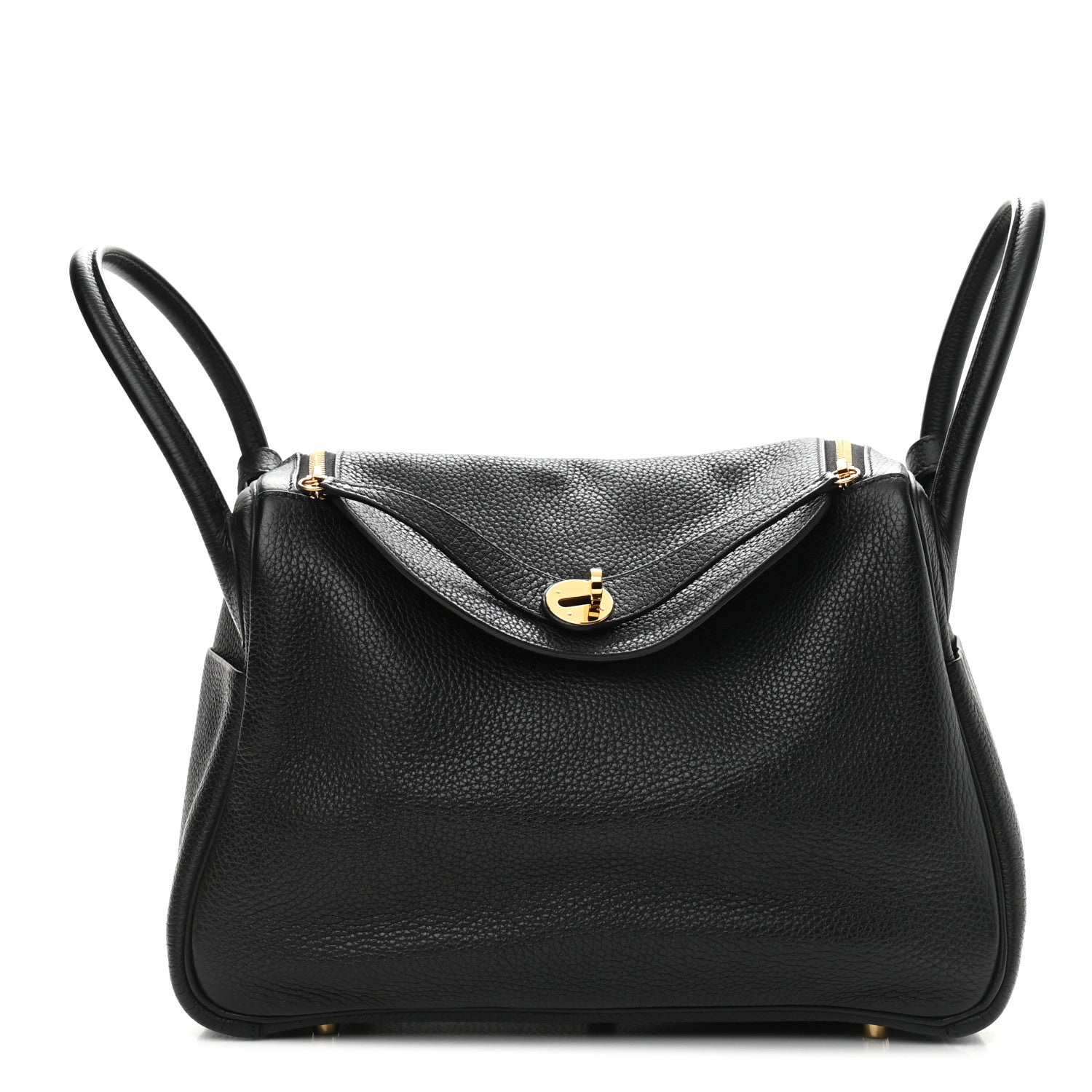 Hermes Taurillon Clemence Lindy 30 Black 1 of 8