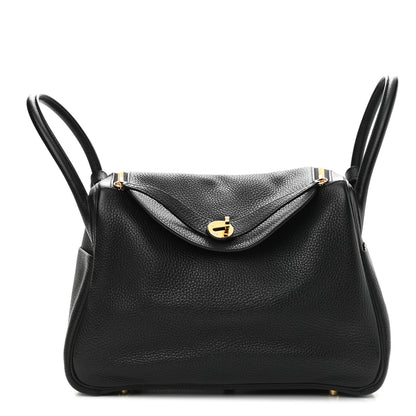 Hermes Taurillon Clemence Lindy 30 Black 1 of 8