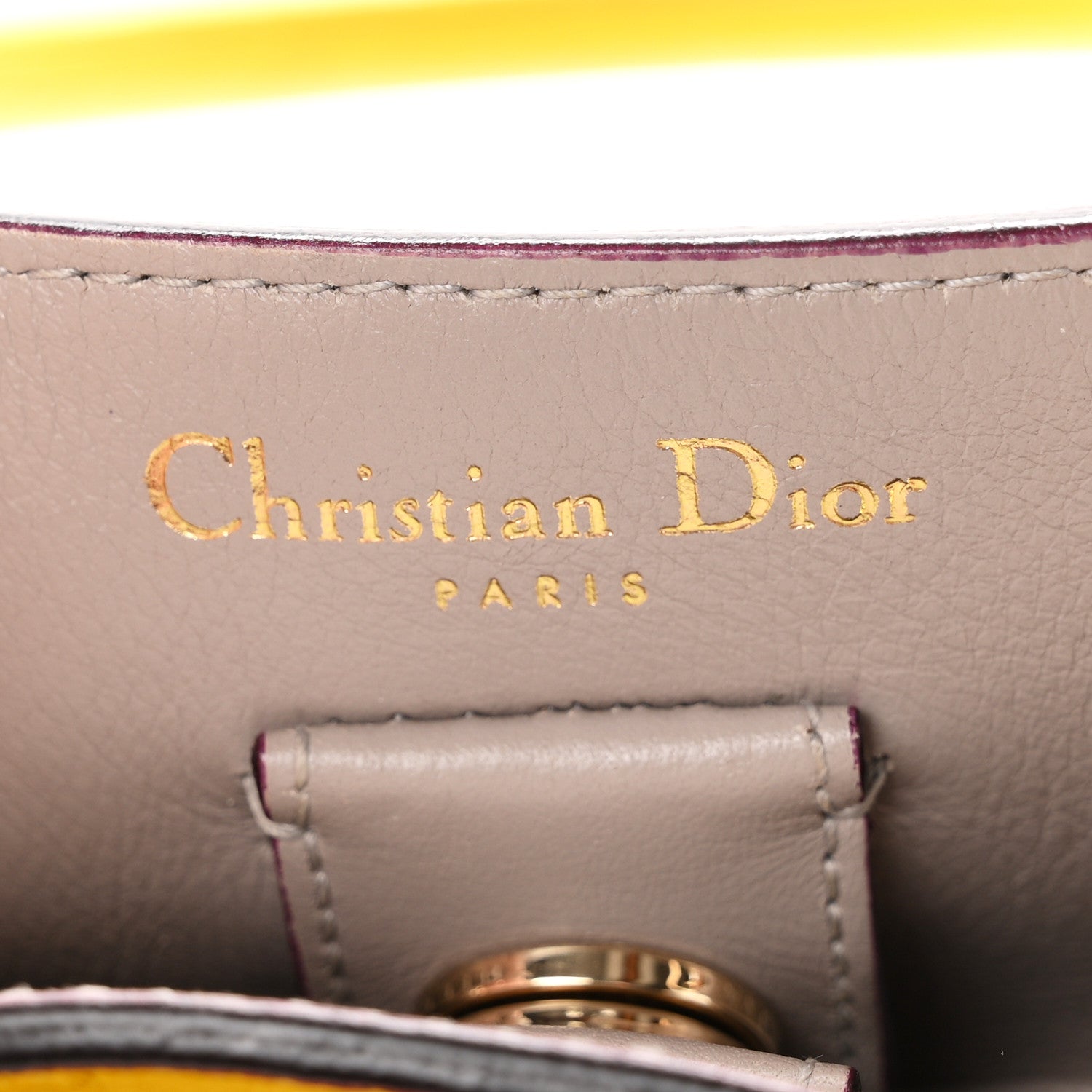 Christian Dior Ostrich Large Diorissimo Tote Yellow Beige 7 of 13