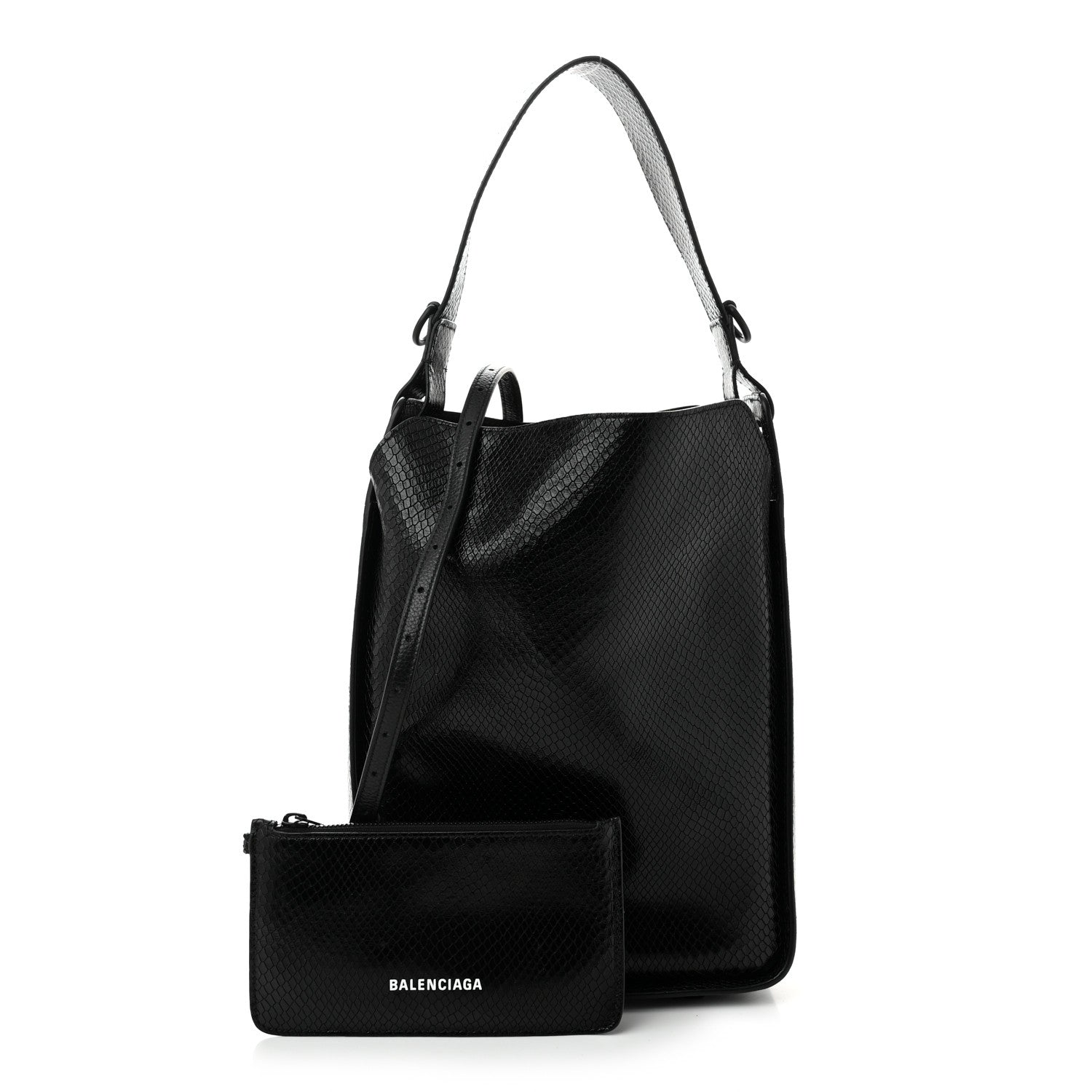 Balenciaga Extra Supple Calfskin Snakeskin Embossed Calfskin Small Tool 2.0 North-South Tote Black 3 of 11