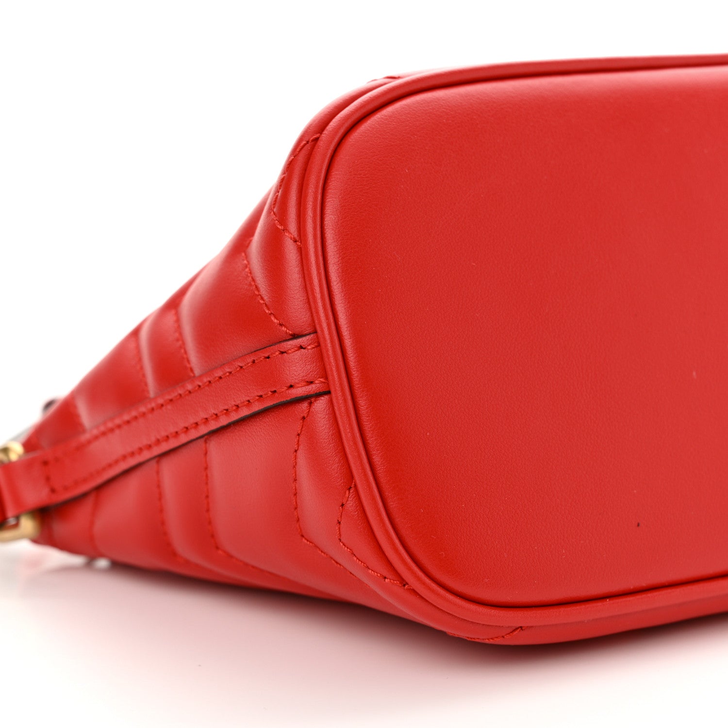 Gucci Calfskin Matelasse Chevron GG Marmont Sling Shoulder Bag Rosso 9 of 10