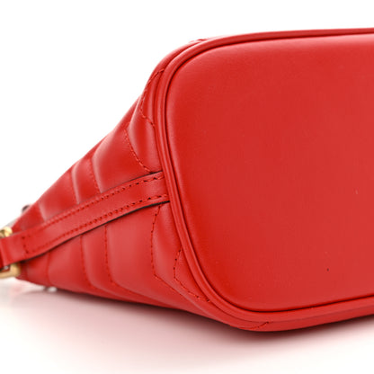 Gucci Calfskin Matelasse Chevron GG Marmont Sling Shoulder Bag Rosso 9 of 10