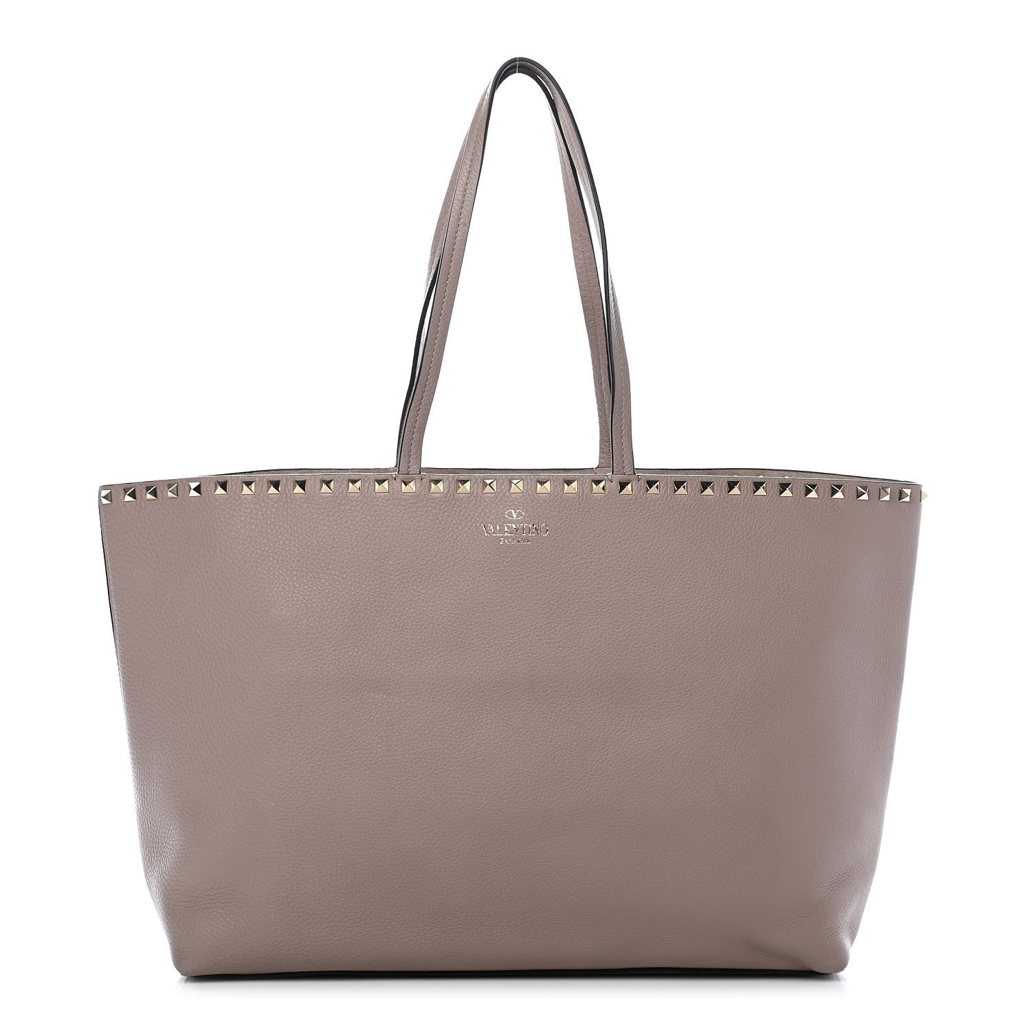 Valentino Garavani Grained Calfskin Rockstud Shoulder Tote Poudre 1 of 12