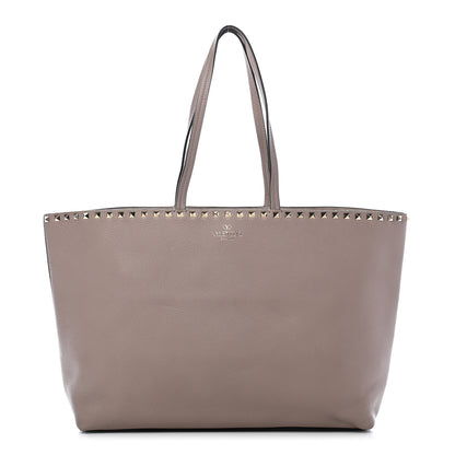 Valentino Garavani Grained Calfskin Rockstud Shoulder Tote Poudre 1 of 12