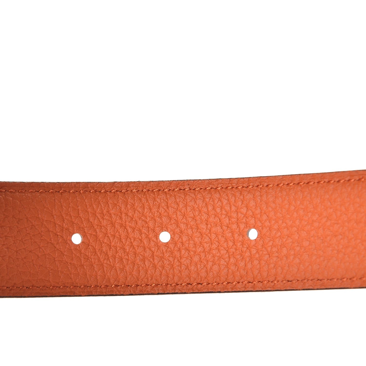Hermes Box Togo 32mm Guilloche H Belt 85 Black Orange 4 of 8