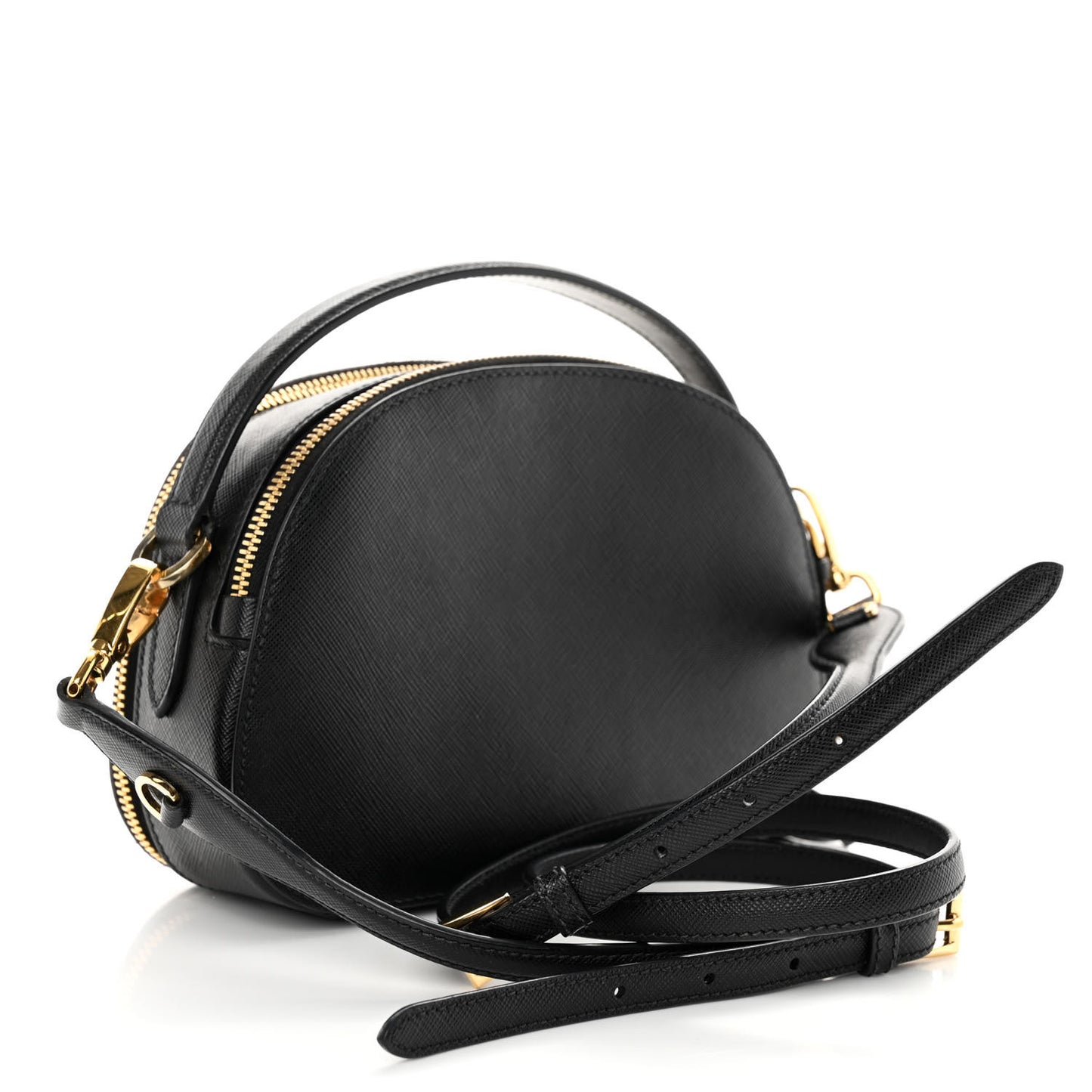Saffiano Lux Odette Crossbody Black