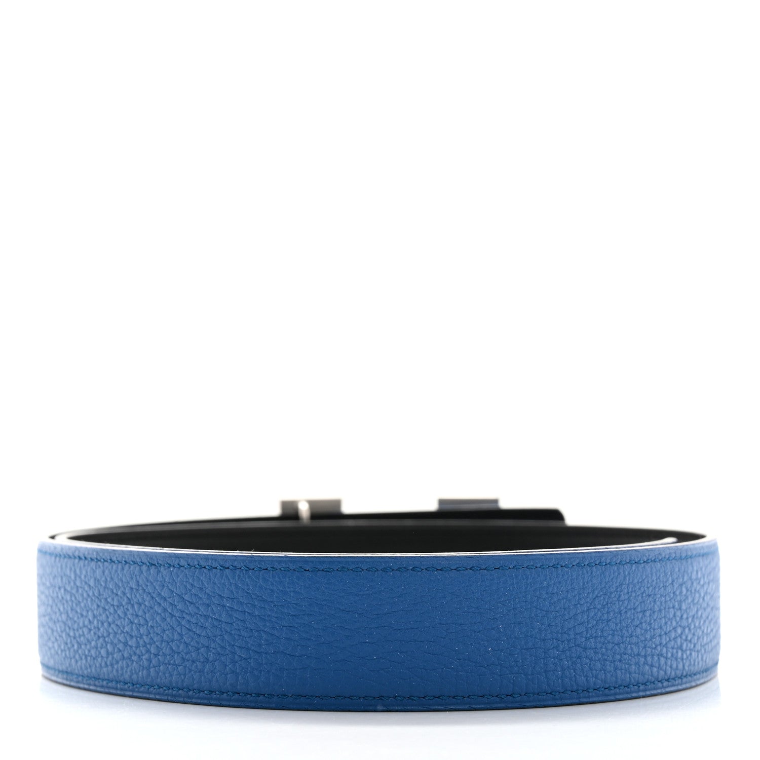 Hermes Togo Swift 32mm H Belt 80 32 Bleu Zanzibar Black 3 of 8