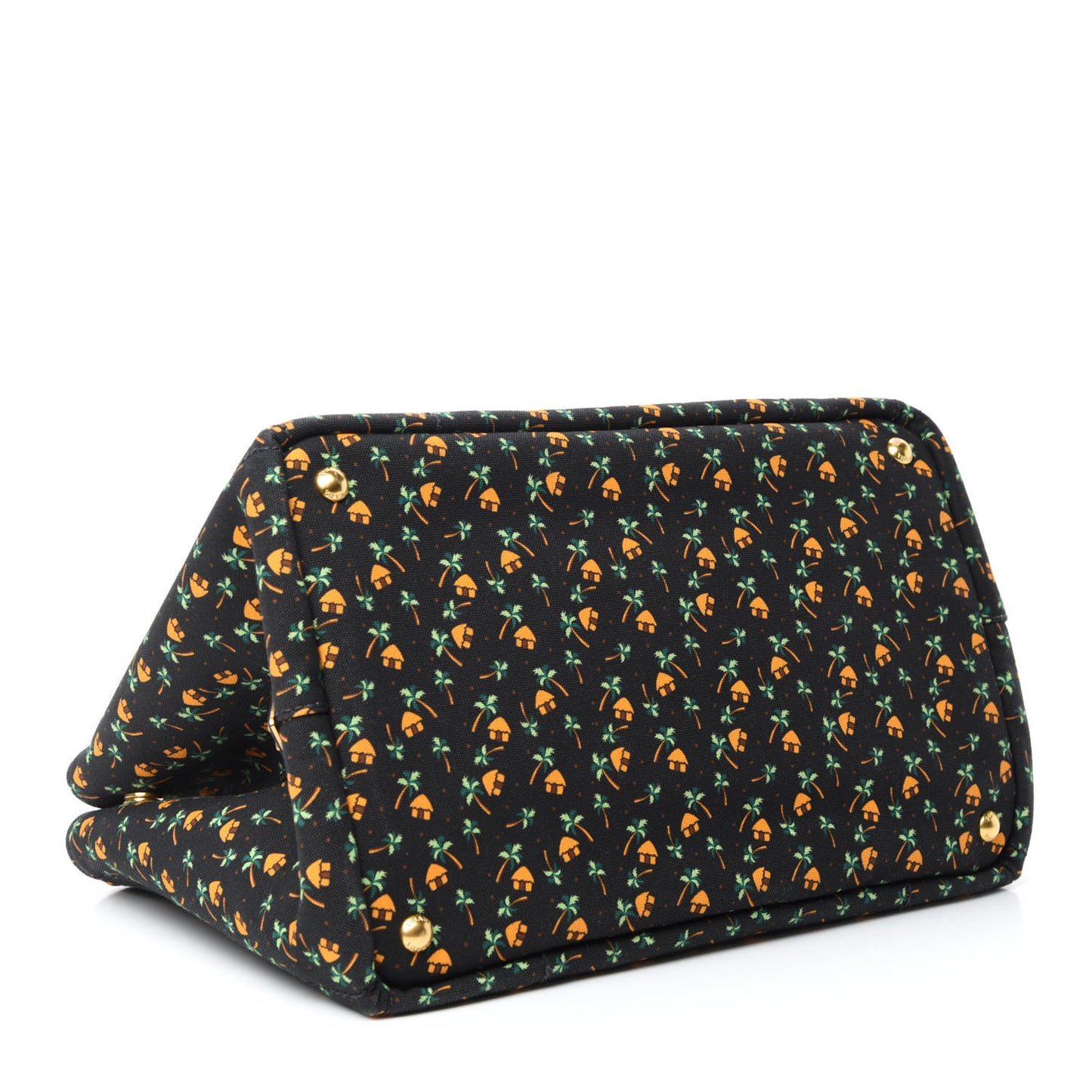 Canapa Palm Tree Print Logo Tote Black