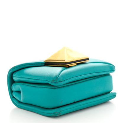 Valentino Garavani Nappa Micro One Stud Chain Bag Ultra Marine Green 4 of 13