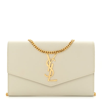 Saint Laurent Grain De Poudre Monogram Uptown Chain Wallet Crema Soft 1 of 14