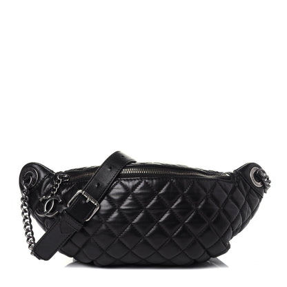 Chanel Lambskin Quilted Banane Waist Bag Fanny Pack Black 1 of 11
