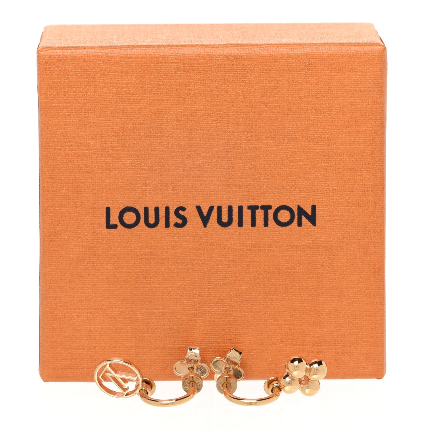 Louis Vuitton Brass Blooming Earrings Gold 6 of 6