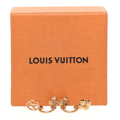 Louis Vuitton Brass Blooming Earrings Gold 6 of 6