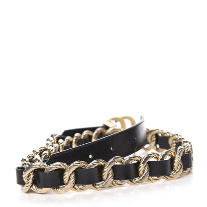 Gucci Calfskin Torchon Double G Chain 25mm Belt 85 34 Black 3 of 5
