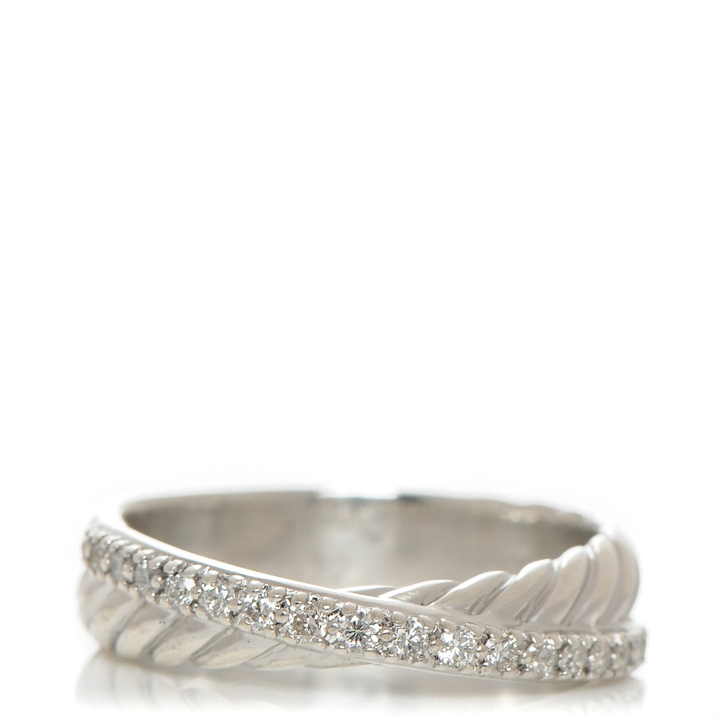 Sterling Silver Diamond 5mm Crossover Ring 52 6.25