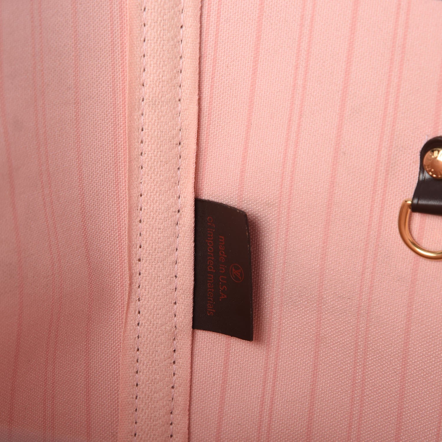 Louis Vuitton Damier Ebene Neo Neverfull MM Rose Ballerine 7 of 11