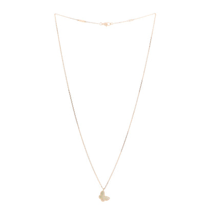 Van Cleef & Arpels 18K Yellow Gold Mother of Pearl Sweet Alhambra Butterfly Pendant Necklace 3 of 6