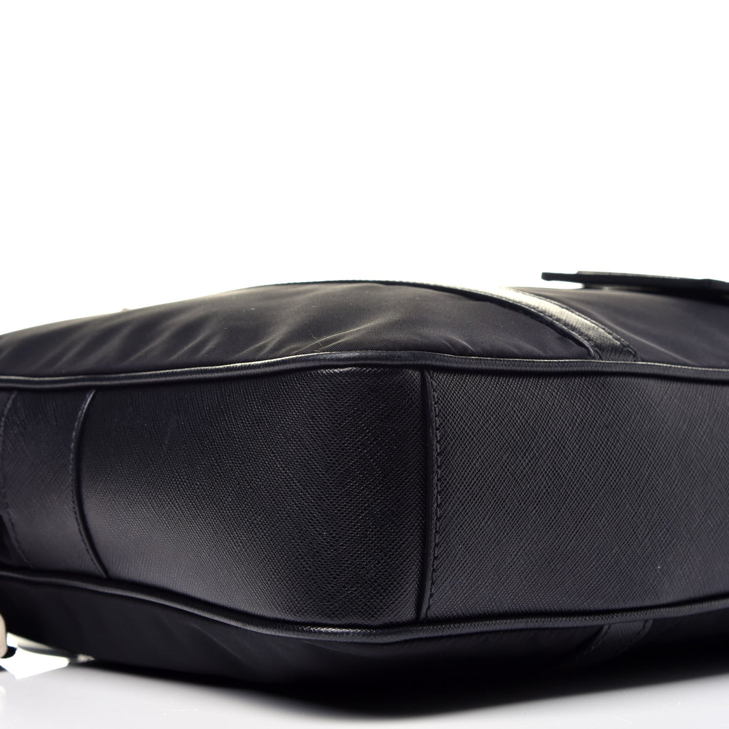 Prada Tessuto Nylon Saffiano Metal Triangle Logo Work Bag Black 10 of 11