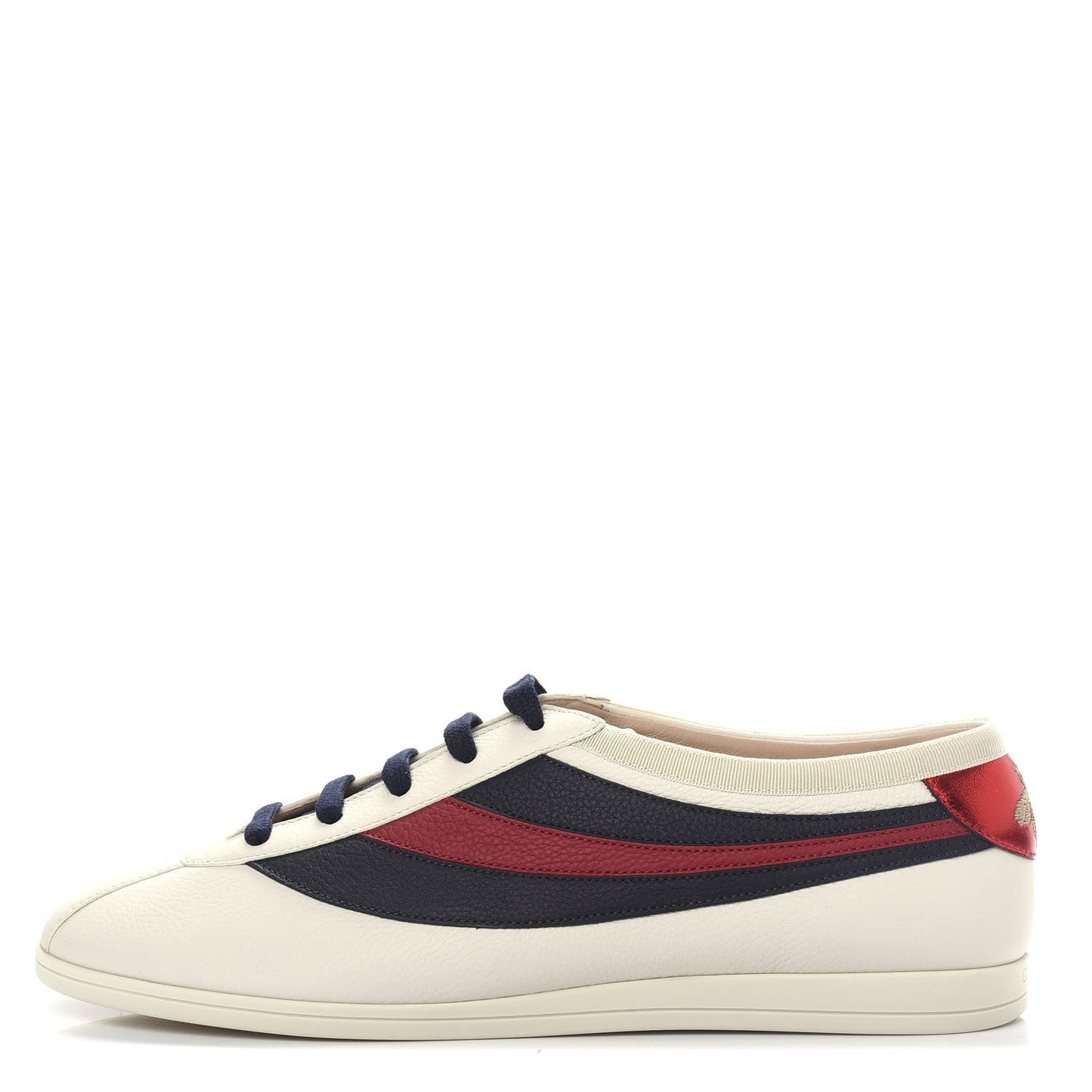 Calfskin Mens Web Falacer Sneakers 7 White Blue