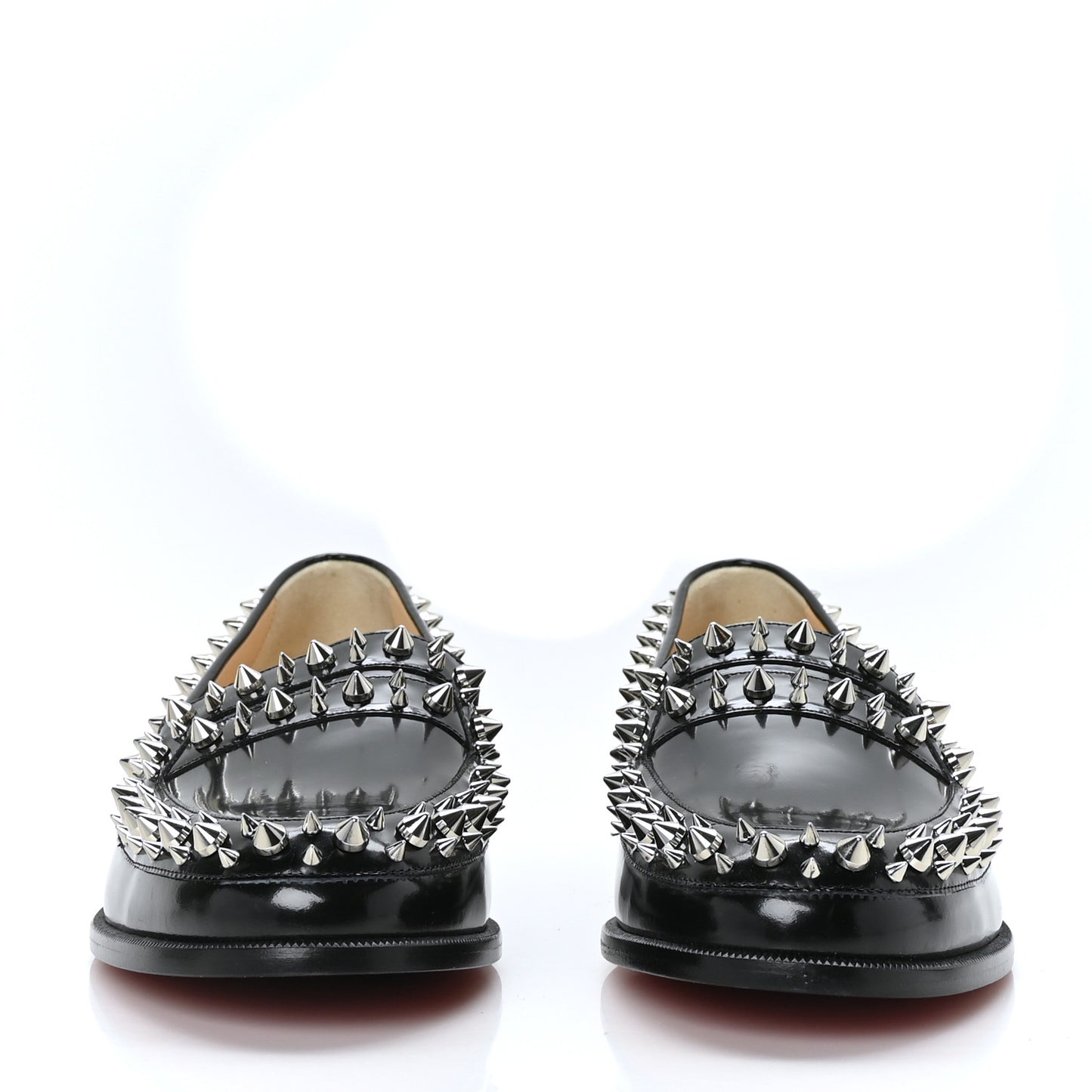 Patent Calfskin Spikes Mattia Loafers 40 Black