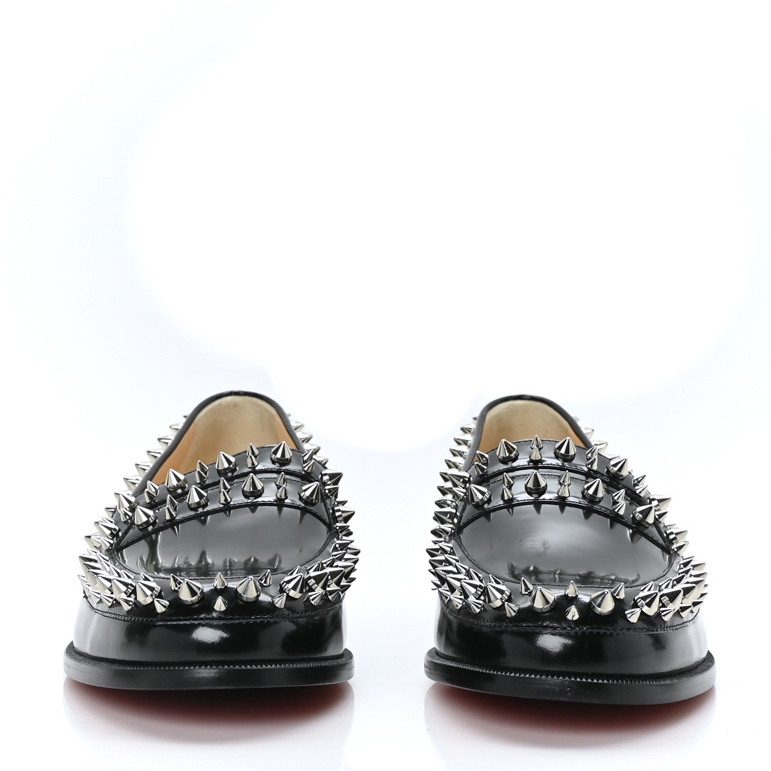 Christian Louboutin Patent Calfskin Spikes Mattia Loafers 40 Black 2 of 7