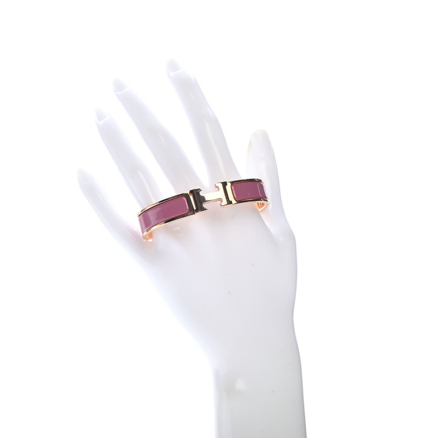 Enamel Narrow Clic Clac H Bracelet GM Rouge De Chine
