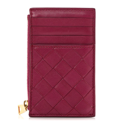 Bottega Veneta Calfskin Intrecciato Zip Card Holder Barolo 1 of 7