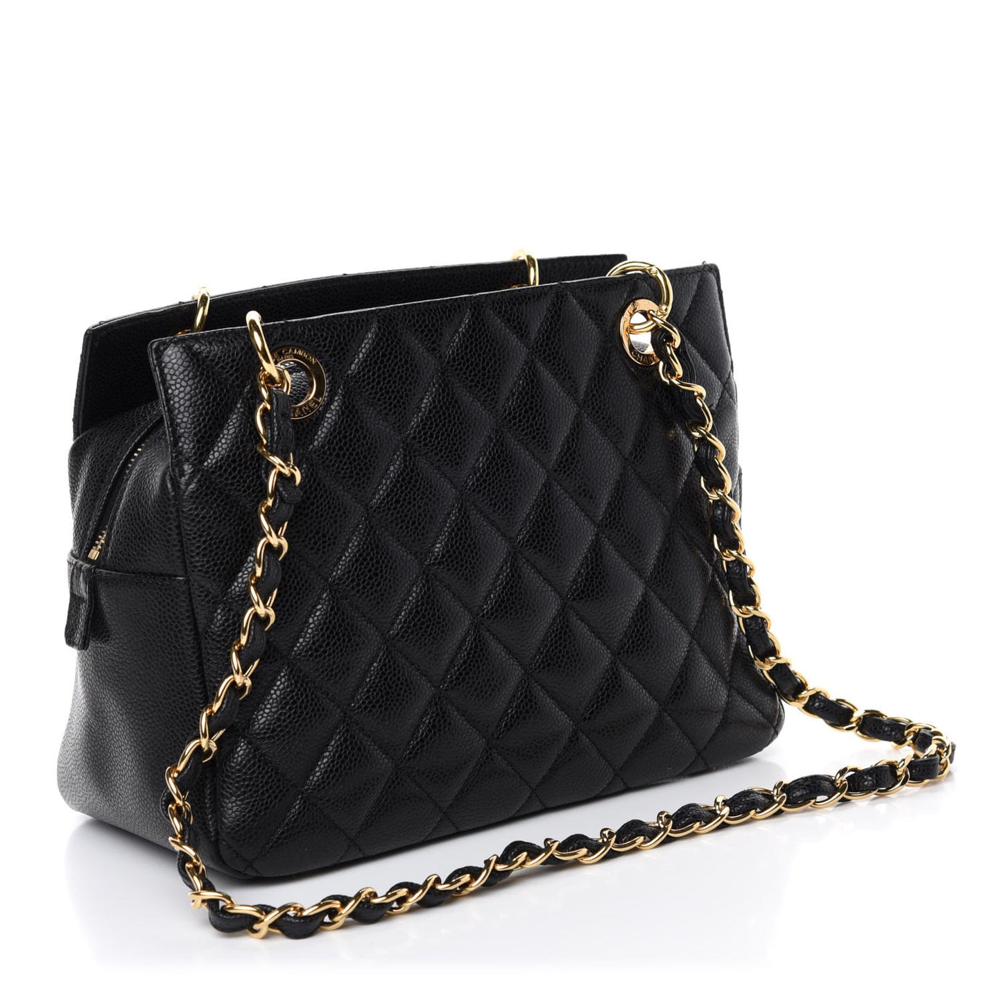Caviar Quilted Petit Timeless Tote PTT Black