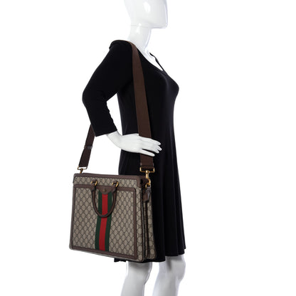 Gucci GG Supreme Monogram Web Ophidia Briefcase Beige New Acero 3 of 10