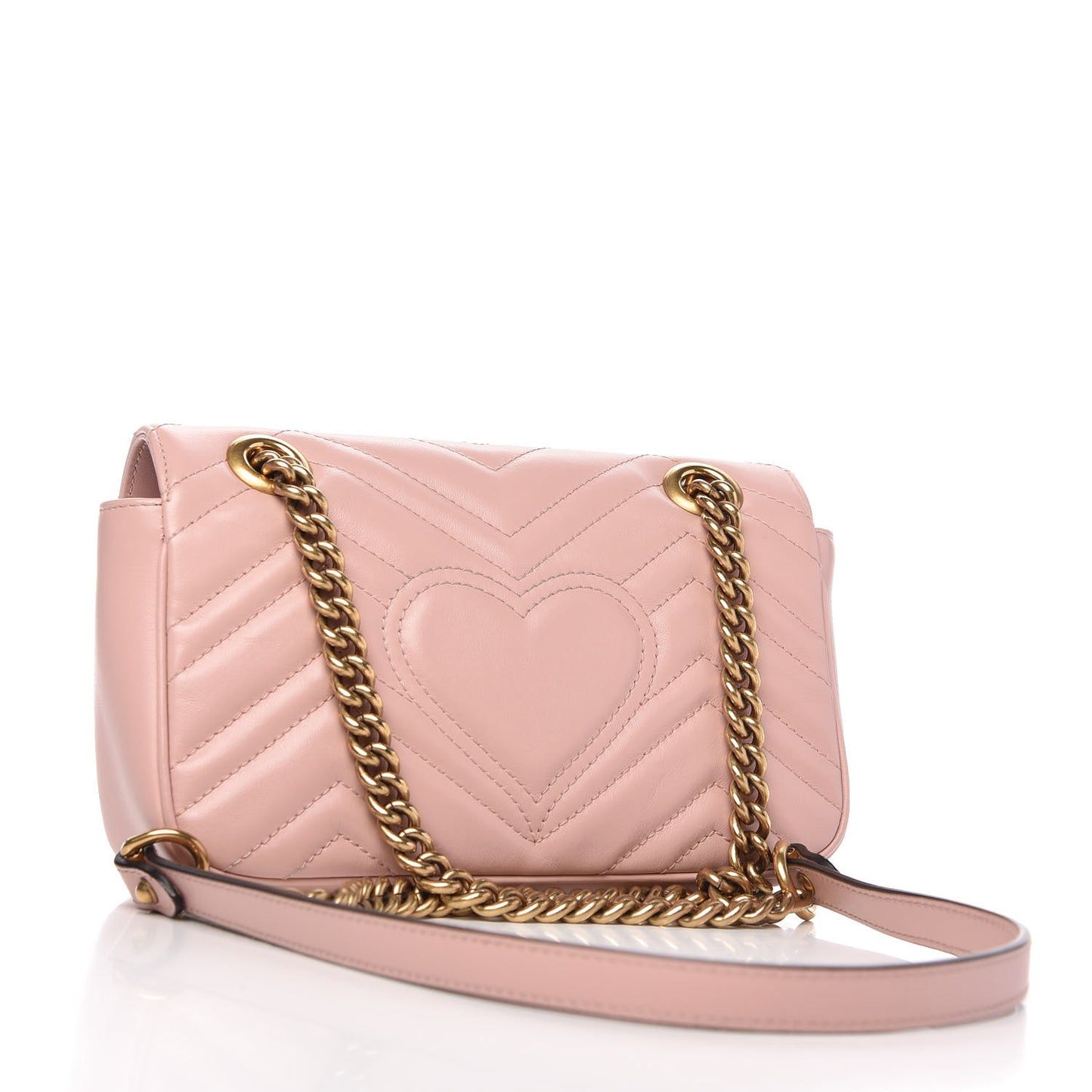 Calfskin Matelasse Mini GG Marmont Shoulder Bag Perfect Pink