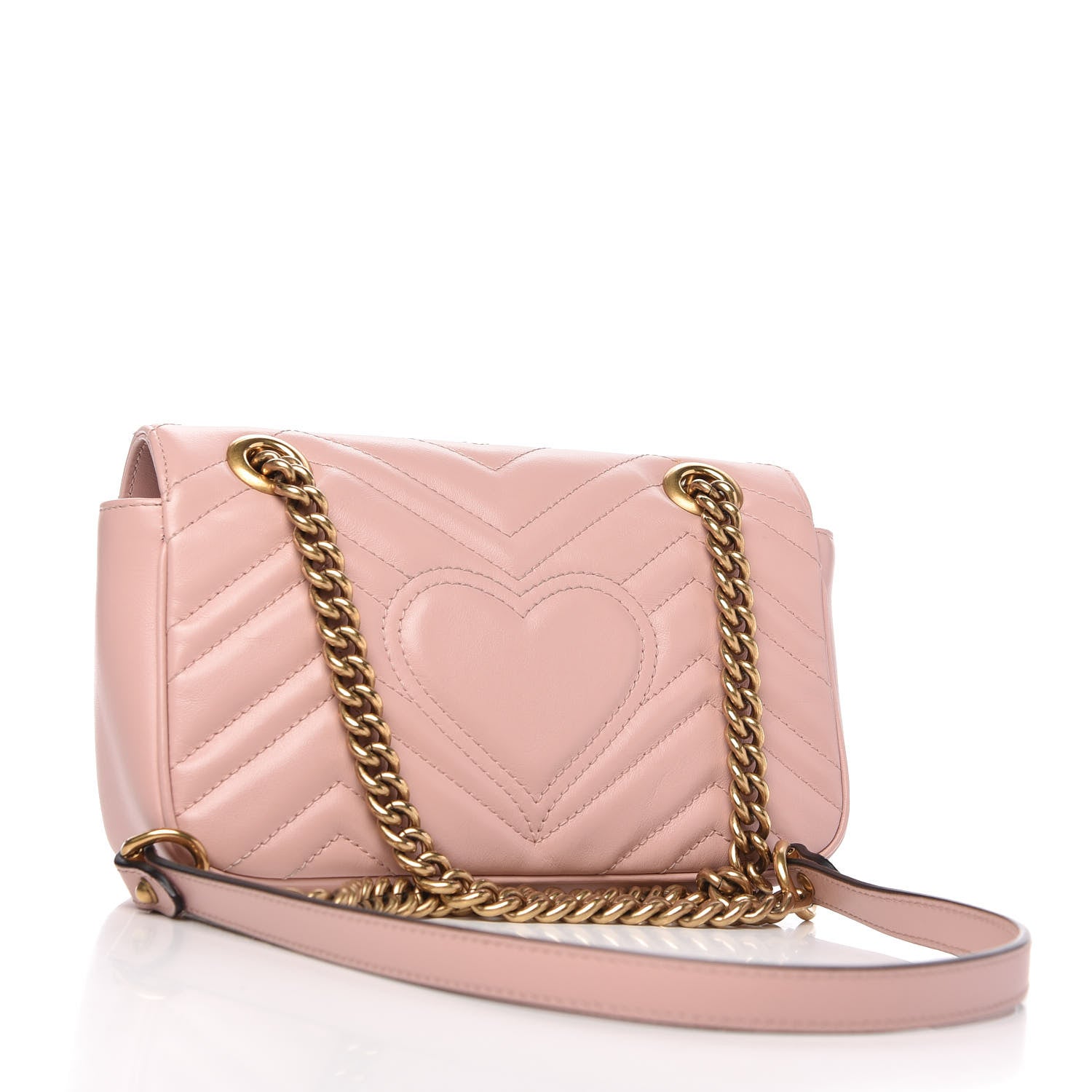 Gucci Calfskin Matelasse Mini GG Marmont Shoulder Bag Perfect Pink 3 of 10