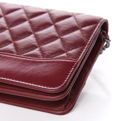 Chanel Aged Calfskin Quilted Gabrielle Wallet On Chain WOC Burgundy 11 of 13