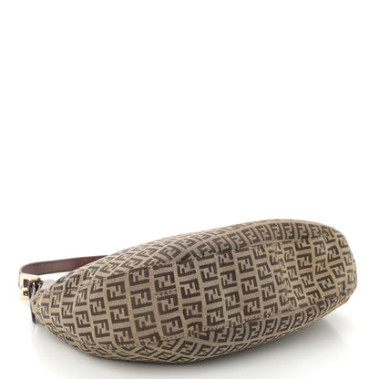 Fendi Zucchino Vitello Clip Hobo Mogano Panna Bruciato 4 of 12