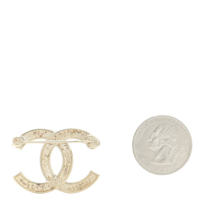 Chanel Crystal Chain CC Brooch Light Gold 2 of 6