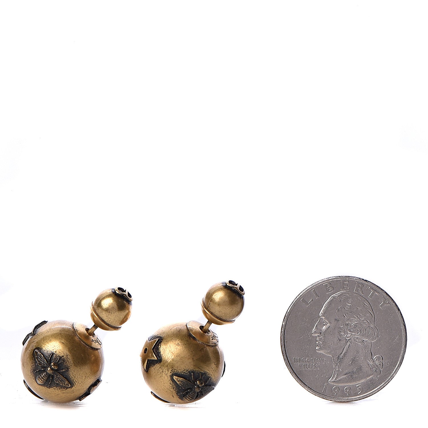 Christian Dior Metal Bee Mise En Dior Tribal Earrings Gold 2 of 4