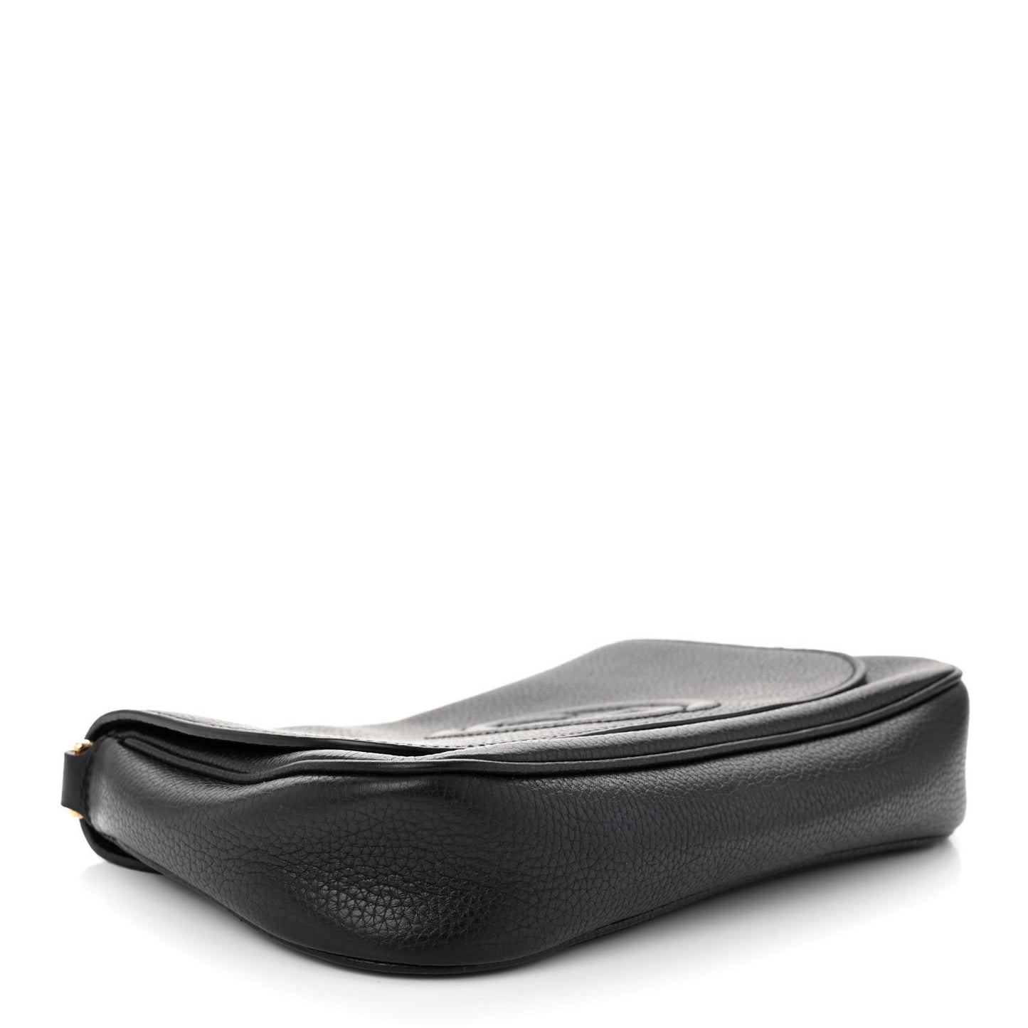 Pebbled Calfskin Medium Soho Flap Crossbody Black