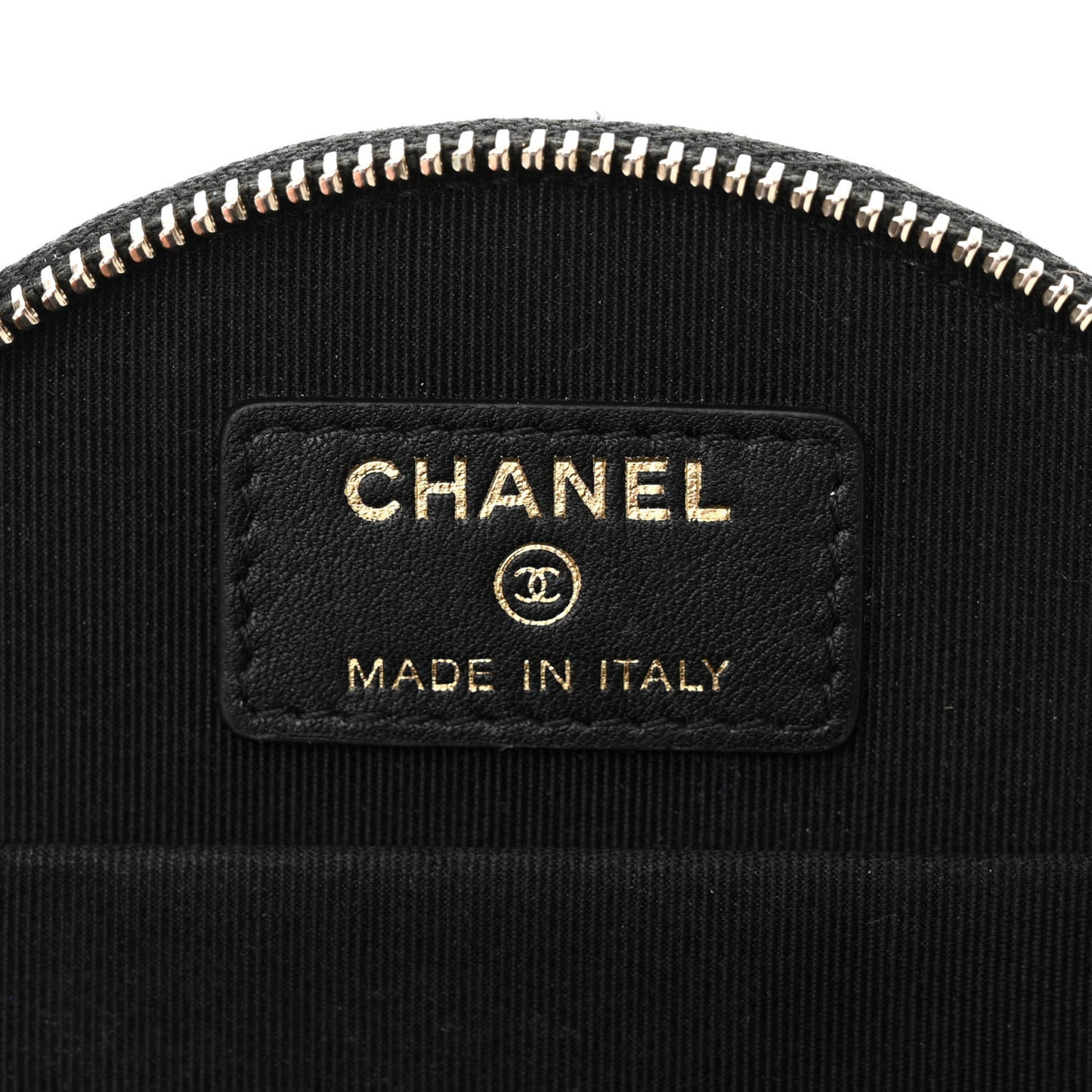 Caviar Quilted Round Handle With Care Vanity With Chain Black
