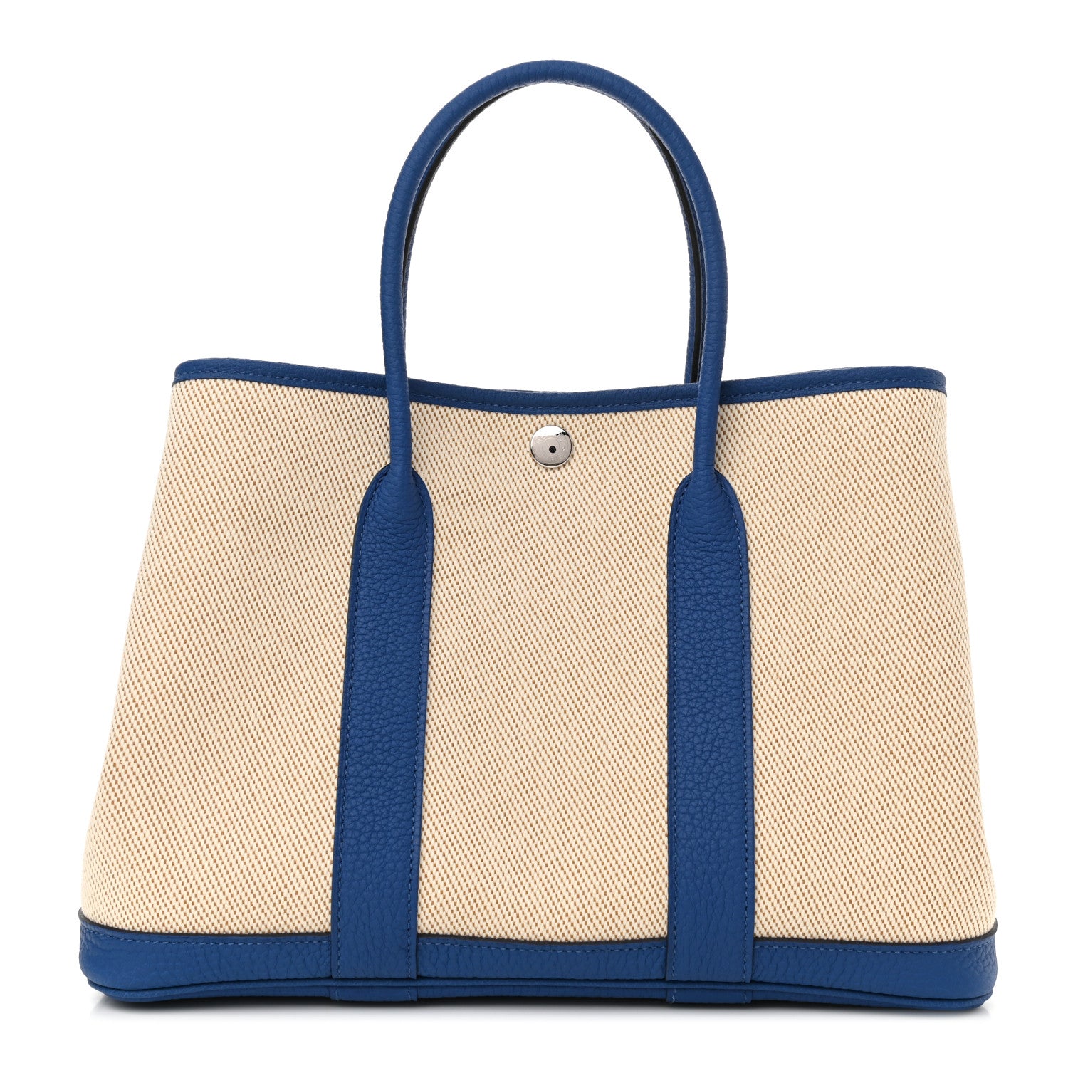 Hermes Twill H Negonda Garden Party 30 TPM Tote Ecru Desert Bleu France 1 of 11