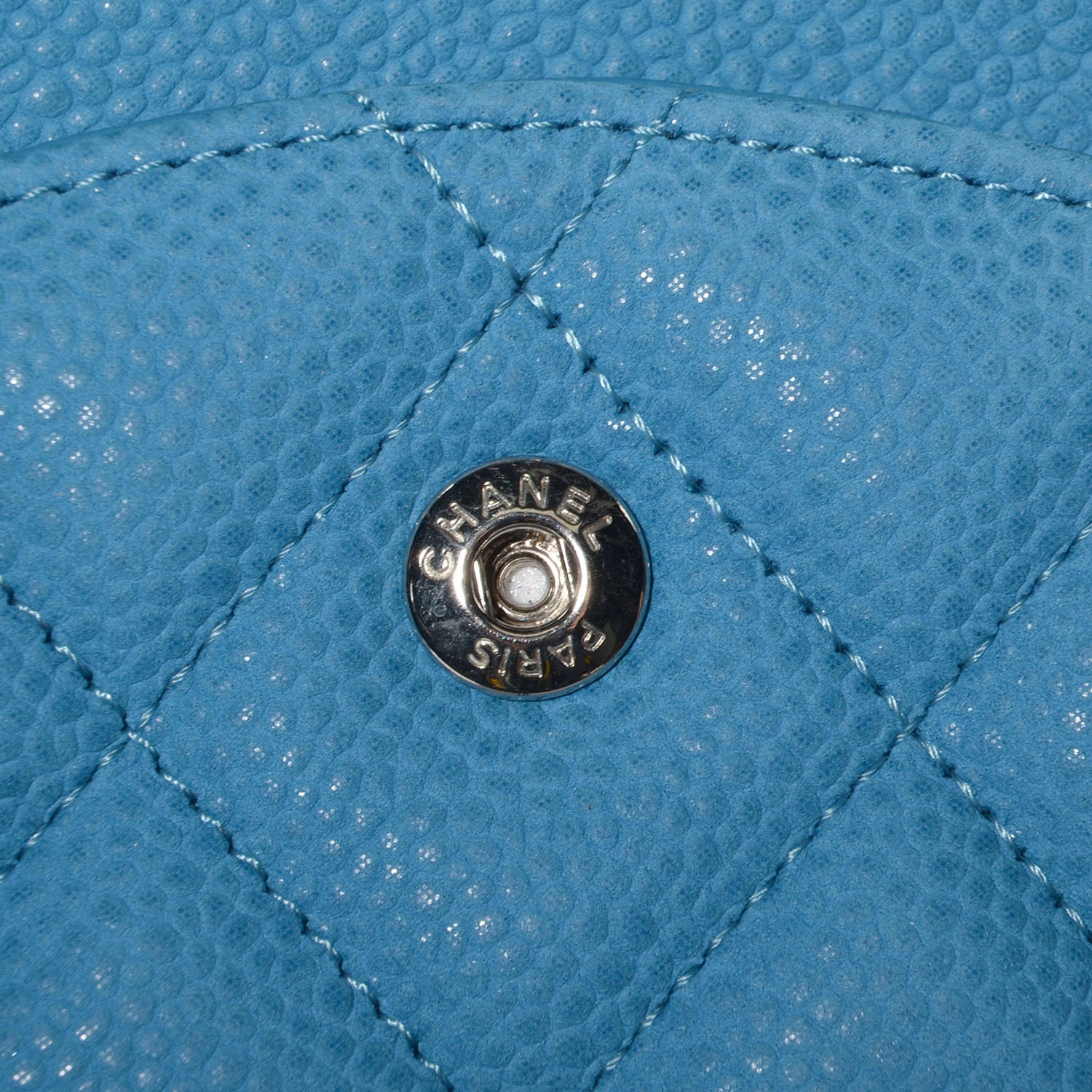 Chanel Iridescent Caviar Jumbo Double Flap Blue 9 of 10