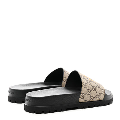 Gucci GG Supreme Monogram Tiger Mens Lug Sole Slide Sandals 8 9 Ebony 4 of 9