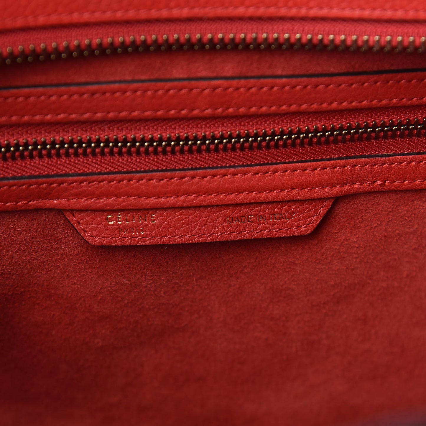 Drummed Calfskin Mini Luggage Red