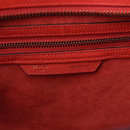 Celine Drummed Calfskin Mini Luggage Red 6 of 10