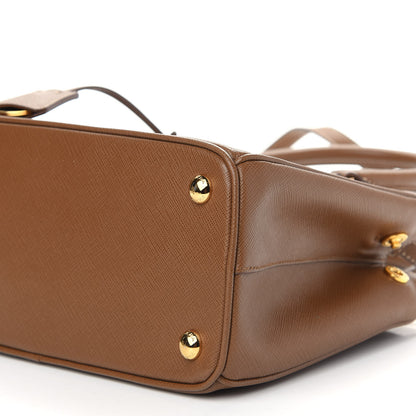 Prada Saffiano Lux Mini Galleria Double Zip Tote Cannella 8 of 8