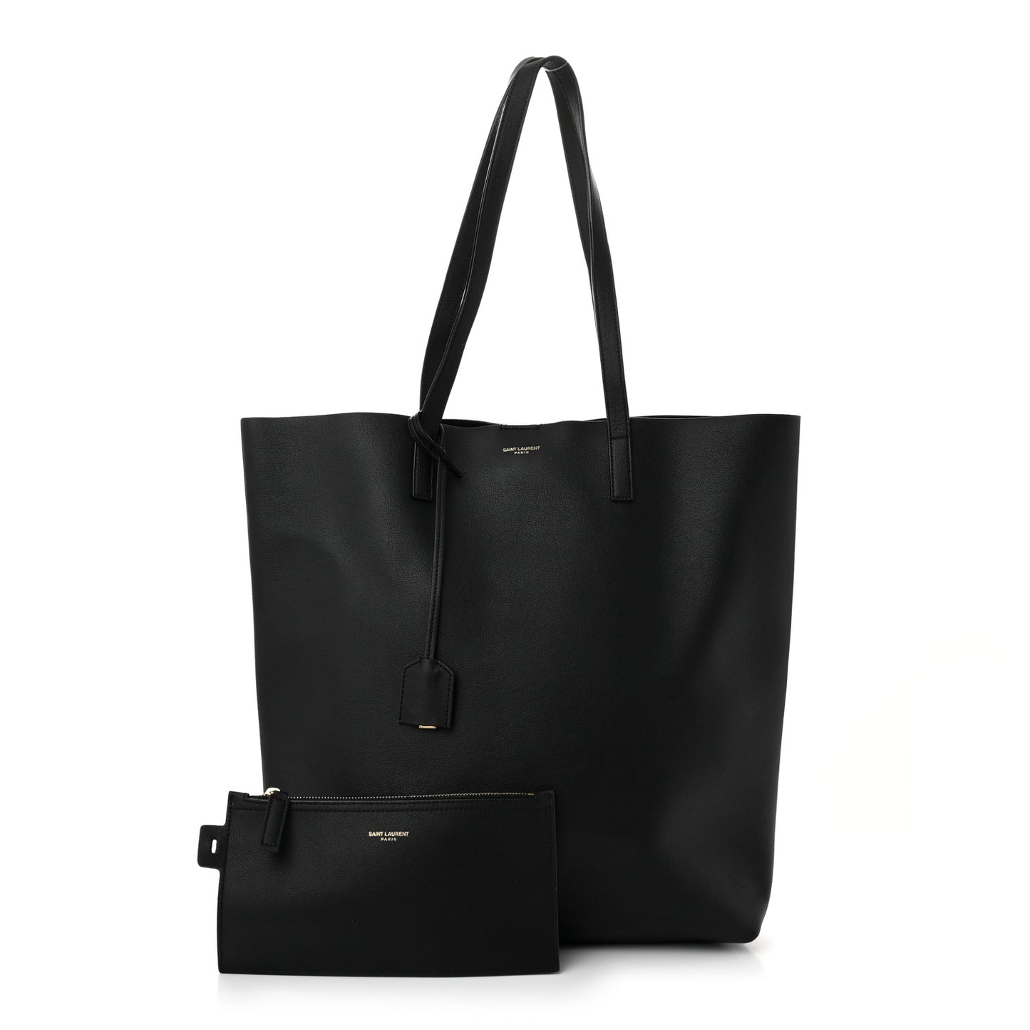 Calfskin Medium Shopping Tote Black